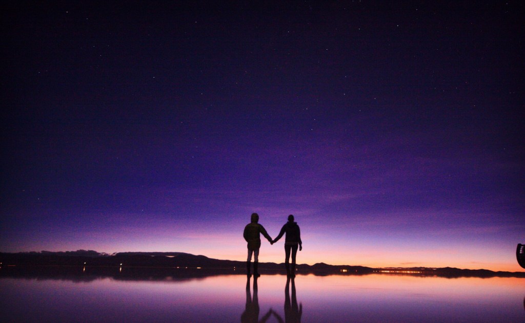 Sunrise at Salar de Uyuni, Bolivia. 
